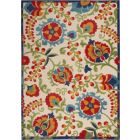 Nourison Home Aloha ALH17 6' x 9' Multicolor Rectangle Farmhouse Rug (Dropshippable)