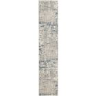 Nourison Home Quarry QUA01 2'2" x 10' Ivory Grey Blue Modern Indoor Rug (Dropshippable)
