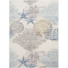 Nourison Home Seaside SDS04 5'3" x 7'3" Ivory Grey Blue Coastal, Nautical & Beach Indoor Rug (Dropshippable)