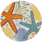 Nourison Home Aloha ALH24 4' x Round Multicolor Coastal, Nautical & Beach Rug