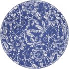 Nourison Home Whimsicle WHS05 8' x Round Navy Farmhouse Indoor Rug (Dropshippable)