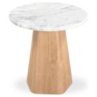 Moe's Home Collection Evelyn Accent Table in Ashen Grey Matrix Marble (Dropshippable)