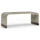 Jonathan Charles Gaia Rectangular Coffee Table in White Smoke Eggshell