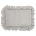 Nourison Home Sofia Linen Frilled Border 16" x 24" Grey Indoor Throw Pillow