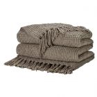 Nourison Home Lifestyle Woven Chenille 50" x 60" Grey Indoor Throw Blanket