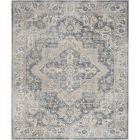 Nourison Home Astra Machine Washable ASW12 9' x 12' Grey Blue Rectangle Vintage Indoor Rug