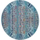 Nourison Home Vintage Kashan VKA02 6' x Round Blue Vintage Indoor Rug (Dropshippable)