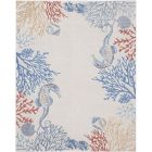 Nourison Home Seaside SDS03 7'10" x 9'10" Ivory/Multi Coastal, Nautical & Beach Indoor Rug (Dropshippable)