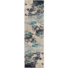 Nourison Home Celestial CES02 2'2" x 7'6" Ivory/Teal Blue Modern Indoor Rug (Dropshippable)