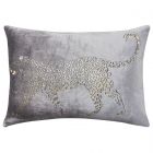 Nourison Home Sofia Metallic Leopard 14" x 20" Dark Grey Indoor Throw Pillow
