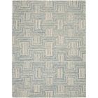 Nourison Home Interlock ITL06 8' x 10'6" Ivory/Turquoise Modern Indoor Rug (Dropshippable)