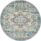 Nourison Home Passion PSN25 5' x Round Ivory/Light Blue Bohemian Indoor Rug (Dropshippable)