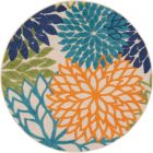 Nourison Home Aloha ALH05 4' x Round Multicolor Tropical Rug