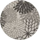 Nourison Home Aloha ALH05 7'10" x Round Silver Grey Round Tropical Rug