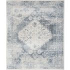 Nourison Home Astra Machine Washable ASW11 9' x 12' Blue Ivory Rectangle Vintage Indoor Rug