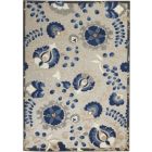 Nourison Home Aloha ALH17 3'6" x 5'6" Natural/Blue Rectangle Farmhouse Rug (Dropshippable)