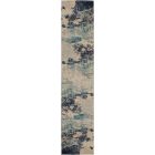 Nourison Home Celestial CES02 2'2" x 12' Ivory/Teal Blue Modern Indoor Rug (Dropshippable)