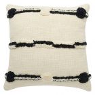 Nourison Home Lifestyle Connect The Dot Stripe 18" x 18" Black Ivory Indoor Throw Pillow