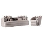 AICO Michael Amini Carmela Mansion Sofa Set Zinc Silver