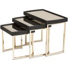AICO Michael Amini Lisbon Nesting Tables Silken - Matte Black