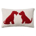 Nourison Home Pet Pillows & Access Sherpa Dog 12" x 21" Red Indoor Throw Pillow