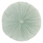 Nourison Home Sofia Round Ruched Velvet 16" x 16" Celadon Indoor Throw Pillow