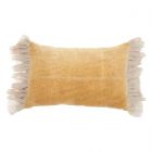 Nourison Home Sofia Stitch Velvet Frills 14" x 22" Yellow Indoor Throw Pillow