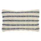 Nourison Home Lifestyle Woven Lines And Dots 12" x 20" Navy Indoor Throw Pillow