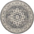 Nourison Home Quarry QUA07 5'3" x Round Grey/Ivory Vintage Indoor Rug (Dropshippable)