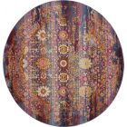 Nourison Home Vintage Kashan VKA03 4' x Round Red/Multicolor Vintage Indoor Rug