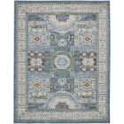 Nourison Home Ankara Global ANR17 7'10" x 9'10" Ivory Light Blue Rectangle Bohemian Indoor Rug (Dropshippable)