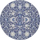 Nourison Home Whimsicle WHS10 8' x Round Navy Multicolor Farmhouse Indoor Rug