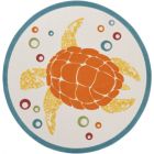 Nourison Home Aloha ALH27 5'3" x Round Teal Multi Round Coastal, Nautical & Beach Rug (Dropshippable)