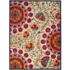 Nourison Home Aloha ALH20 9' x 12' Red/Multi Rectangle Transitional Rug (Dropshippable)