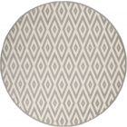 Nourison Home Grafix GRF18 8' x Round White/Grey Modern Indoor Rug (Dropshippable)