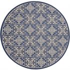 Nourison Home Aloha ALH34 7'10" x Round Blue Contemporary Rug (Dropshippable)