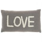 Nourison Home Lifestyle Tufted Love 12" x 21" Grey Indoor Throw Pillow