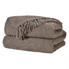 Nourison Home Lifestyle Woven Chenille 70" x 103" Grey Indoor Throw Blanket