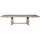 Essentials For Living Bella Antique Monastery Extension Dining Table in Smoke Gray