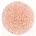 Nourison Home Sofia Round Ruched Velvet 16" x 16" Blush Indoor Throw Pillow