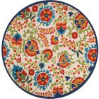 Nourison Home Aloha ALH17 7'10" x Round Multicolor Farmhouse Rug (Dropshippable)