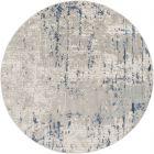 Nourison Home Quarry QUA01 5'3" x Round Ivory Grey Blue Modern Indoor Rug (Dropshippable)
