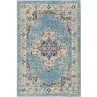 Nourison Home Passion PSN03 1'10" x 2'10" Light Blue Bohemian Indoor Rug (Dropshippable)