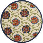 Nourison Home Aloha ALH19 5'3" x Round Blue/Multicolor Contemporary Rug