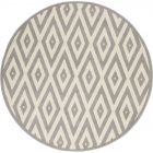 Nourison Home Grafix GRF18 5'3" x Round White/Grey Modern Indoor Rug (Dropshippable)