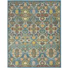 Nourison Home Allur ALR03 7' x 10' Turquoise Ivory Rectangle Bohemian Indoor Rug