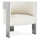 Bernhardt Interiors Cosway Leather Chair in Antique Silver 218-002 (Grade 4)