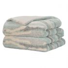 Nourison Home Faux Fur Jaquard 50" x 60" Seafoam Indoor Throw Blanket