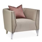AICO Michael Amini Linea Matching Chair Metallic SilverMist