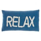 Nourison Home Lifestyle Tufted Relax 12" x 21" Blue Indoor Throw Pillow